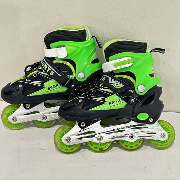 Kids Adjustable Inline Rollerblades, Light Up Wheels, Beginner, size 3-6 youth - Picture 2 of 8